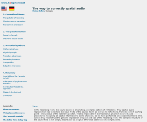 syntheticwave.de: Wave Field Synthesis and Holophony
Holophony approach by wave field synthesis