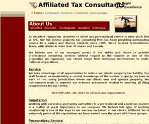 affiliatedtax.com: Home
Ad-Valorem Property Tax Professionals, Personalized Service and Attention to Detail.