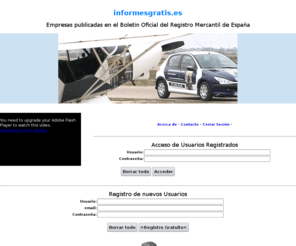 informesgratis.es: Empresas del Registro Mercantil de España - informesgratis.es
Informes Gratis de empresas para la gestión de clientes con información de empresas como informes financieros, evaluaciones de riesgos, balances,  o informes comerciales de empresas de toda España.
