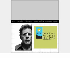 philipglass.com: Philip Glass: Welcome
Philip Glass, the official web site of Philip Glass. Celebrating 70 years in 2007.