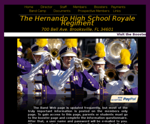 theroyaleregiment.info: The Royale Regiment Band from Brooksville, Florida
The Royale Regiment is the premiere performing ensemble at Hernando High School in Brooksville, FL and is under the direction of Joseph Harrin.