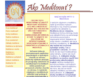 akomeditovat.org: AKO MEDITOVAŤ: VITAJTE!
