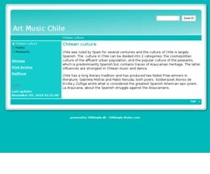 artmusichile.com: Art Music Chile - Chilean culture
Art and music in Chile