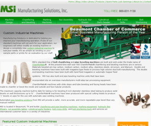 msi-tx.com: Chamfering Machine | Beveling Machine | Custom Industrial Machines
MSI builds a full line of chamfering machine, beveling machine, and marking machines.