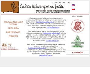 milosz.lt: Č. Milošo gimtinės fondas
