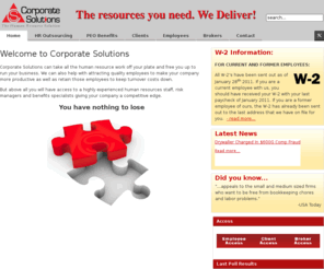 corpsolpeo.com: Corporate Solutions PEO - The Human Resource Solution
Corporate Solutions PEO, specializing in human resource outsourcing, professional employer organizations history & backgrounds and professional employer organizations.