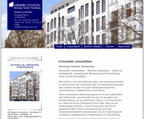 schneiderimmo.com: Schneider Immobilien
Schneider Immobilien bietet als aktuelles Objekt einen Neubau mit 14 Eigentumswohnungen im Horstweg 39 in 14059 Berlin–Charlottenburg an.