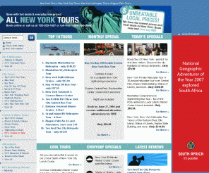 allnewyorktours.com: 
All New York Tours, New York City Sightseeing Tours, New York Helicopter Tours, NYC Tours | All New York Tours

All New York Tours offers New York City sightseeing tours, New York helicopter tours, NYC city tours, Statue of Liberty tours, Niagara Falls air tours, New York bus tours.