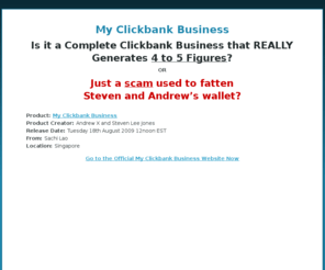clickbankbusiness.net: My Clickbank Business Exclusive Bonus > >  CLICK HERE!
My Clickbank Business Bonus Click here to get an unfair advantage over other My Clickbank Business customers by getting an exclusive bonus package!