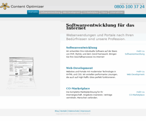 content-optimizer.de: Content Optimizer GmbH - Softwareentwicklung - Websoftware, Webanwendungen, CO-Marketplace
