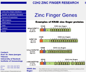 zinc-finger.net: C2H2 Zinc Finger Research
Webpage C2H2 Zinc Finger Research Database