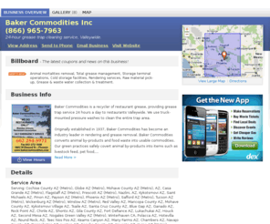 bakercommoditiesinc.com: Baker Commodities Inc | Phoenix, AZ 85009 | DexKnows.com™
Baker Commodities Inc in Phoenix, AZ 85009. Find business information, reviews, maps, coupons, driving directions and more.