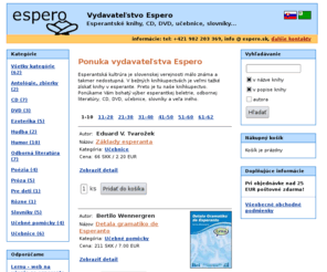 espero.sk: Vydavateľstvo Espero - Esperantské knihy, CD, DVD, učebnice, slovníky...
