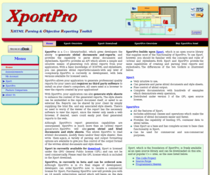 xportpro.com: XportPro, xhtml report generator and parser, for C
Xport, XportPro. Create and generate xhtml reports and parse html and xhtml documents.