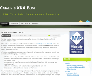 catalinzima.com: Catalin's XNA Blog « XNA Tutorials, Samples and Thoughts
XNA Tutorials, Samples and Thoughts
