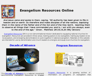 er-worldonline.net: Evangelism Resources Onine Information
