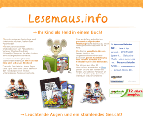 lesemaus.info: personalisierte Erlebnisbücher bei Lesemaus.info
Verlag für personalisierte Kinderbücher