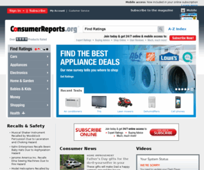 consumerreprots.com: Consumer Reports: Expert product reviews and product Ratings from our test labs
Product reviews and Ratings on cars, appliances, electronics and more from Consumer Reports.