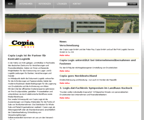 copialogis.de: Copia Logis GmbH: NEWS
Copia Logis GmbH. Logistik. eLogistics. Kontrakt-Logistik fr Banken, Versicherungen und Handel. eCommerce. Kommunikation auf den Punkt gebracht.