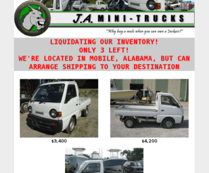 jaminitrucks.com: JA MINI-TRUCKS - KEI Mini trucks - Japan Import
JA Mini-trucks sells japanese mini-trucks. KEI.