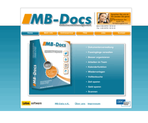 mbdocs.com: MB-Docs Dokumentenverwaltung
MB-Docs Dokumentenmanagement