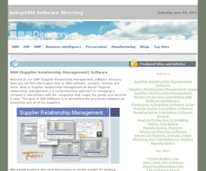 srm-software-directory.com: SRM Software Directory
SRM Software Directory - a directory of shop floor manufacturing software for lean manufacturing and other industries.