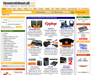 strumentimusicali.net: Strumenti Musicali .net - Il tuo negozio di musica online - Vendita di Batterie, Bassi, Chitarre, Sax, Basso, Chitarra, Percussioni, Tastiere, Mixer, Accessori, Articoli per DJ, Amplificatori. Distribuzione a negozi
Strumenti Musicali .net è il primo negozio online di strumenti musicali. Tante offerte su chitarre, batterie, tastiere, prodotti per DJ, home recording, spartiti, impianti audio, forniture a negozi ai migliori prezzi.