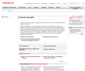 agile.com: Oracle | Hardware and Software, Engineered to Work Together
Oracle is the world's most complete, open, and integrated business software and hardware systems company.