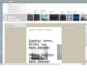 hansdanuser.ch: Welcome to the official Hans Danuser website
Hans Danuser: Künstler/artist : Fotograf/photographer: Zürich/Zurich : Schweiz/Switzerland