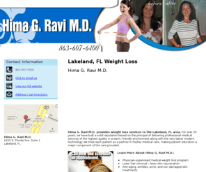 weightlosslakeland.com: Weight Lakeland, FL - Hima G. Ravi M.D.
Hima G. Ravi M.D. provides Lose Weight to Lakeland, FL. Call 863-607-6400 for more information about our products and services.