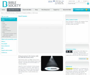 reelissues.net: Reel Issues - Bible Society
 Bring meaning to the movies with free film discussion notes    Reel Issues gives you free resources to help you discuss links between big-screen themes, everyday life and the Bible in a relaxed setting.