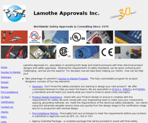 lamothe-approvals.com: Lamothe Approvals Inc
Design Assistance and Safety Certifications to IEC 61010-1 and IEC 60950-1