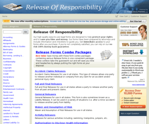 releaseofresponsibility.com: Release Of Responsibility - Releases - Powered by FindLegalForms.com
Search our comprehensive library of legal documents, legal papers, and business forms to protect your rights and save time and money.