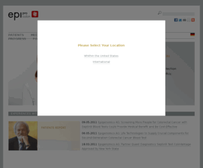 septin9-test.net: Epi proColon: Epi proColon
Die Epigenomics AG ist ein Molekulardiagnostik-Unternehmen, das proprietäre Produkte für die Früherkennung und Diagnose von Krebs entwickelt und vertreibt.