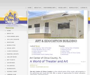 artcenter.cc: Art Center of Citrus County, FL
Citrus County FL Art Center and Art Center Theatre. Visual Arts and Performing Arts Community of Citrus County Florida.