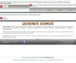 rseingenieria.com: rseingenieria
R.S.E. INGENIERIA,Plantas Eléctricas,Cabinas,Plantas Eléctricas,Compresores,Bombas,Transferencias Automáticas,Tableros de Control,Potencia,Distribución,sincronismo,UPS,Equipos De Microfiltración de Combustibles y Aceites,Repuestos, Partes y Accesorios para los Equipos Ofrecidos.