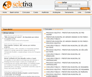 seletivapublica.com.br: Seletiva Publica - Advogado trabalhista, tributário, cível, Concursos, Auditoria e Treinamento
Site de Advocacia. Advogado trabalhista, tributário e cível. Direito do consumidor, processo, contrato, artigo e parceria,pública,privada,concursos, auditoria e treinamento. Minas Gerais MG