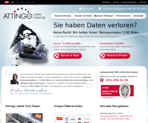 attingo.com: ATTINGO - Professionelle Datenrettung aus Österreich
Attingo Datenrettung - Reinraumlabor Wien - Wir retten Ihre Daten von Festplatten, Servern, RAID-Systemen und Flash-Medien. Telefon: 01/236 01 01.