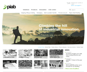 piab.asia: Piab vacuum technique, vacuum pumps, suction cups, vacuum conveyors, vacuum grippers
Piab is a global leader in industrial vacuum technology and, with innovative solutions, we improve the productivity and working environment of vacuum users around the world.