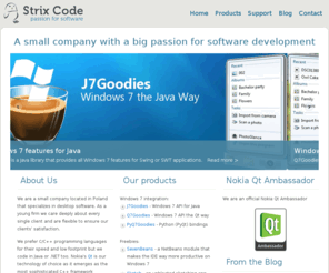 strixcode.com: Strix Code
Software development. Qt add-on with Windows 7 features