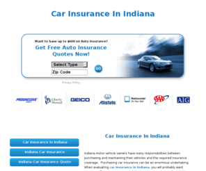 carinsuranceinindiana.com: Car Insurance In Indiana
Find car insurance in Indiana by using our FREE auto insurance rate finder tool.  Save Money Today.