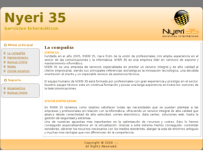 nyeri35.es: La compañía
Joomla! - el motor de portales dinámicos y sistema de administración de contenidos