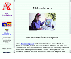 xn--radoaj-l2a.net: AR-Translations - Übersetzungsbüro für Kroatisch
Dr. Ante Radocaj, beeidigter Übersetzer und Dolmetscher, AR-Translations Übrsetzungsbüro für Kroatisch, Bosnisch, Serbisch, Slowenisch, Albanisch, Englisch und Deutsch.