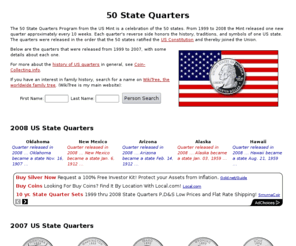 50states.us: 50 State Quarters
An introduction to 50 State Quarters program, its history, the coins already released, and more.