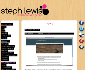 steph-lewis.com: steph lewis • freelance web genius • home
portfolio website of Steph Lewis • freelance web genius