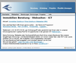 userhelp.ch: ICT Solothurn Weiterbildung Immobilien
Webseiten gratis mit Schulung ab Fr. 500.-