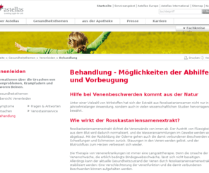 veneundbein.com: Venenleiden: Behandlung - Möglichkeiten der Abhilfe und Vorbeugung - Astellas Pharma GmbH
