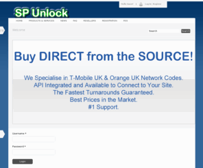 spunlock.co.uk: SPUNLOCK - The DIRECT Source for Unlock Codes.
Providing unlock codes for mobile phones to the trade.