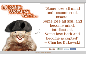 electricwombat.com: Electric Wombat Says...
Wisdom and witticisms from The Almighty Wombat!