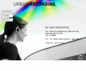 urbanrecording.net: Tieraufnahmen «  urbanrecording – raumKLANG mit Soundman OKM
raumKLANG mit Soundman OKM